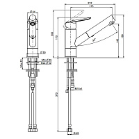 Fima Carlo Frattini Kitchen Смеситель для кухни, Energy Saving с выдвижным изливом, цвет: chrome F3008CR.ES
