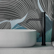 Fima Carlo Frattini Spillo Tech Смеситель для раковины высокий с д/к, излив 15 см, цвет: black matt F3031TLXSVNS