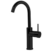 Fima Carlo Frattini Spillo Up Смеситель для раковины высокий с д/к, излив 15,5 см, цвет: black matt F3041/HNS