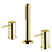 Fima Carlo Frattini Spillo Up Смеситель на борт ванны с ручным душем, без излива, цвет: gold F3044/1NOR