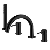 Fima Carlo Frattini Spillo Up Смеситель на борт ванны с ручным душем, цвет: black matt F3044NNS