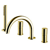 Fima Carlo Frattini Spillo Tech Смеситель на борт ванны с ручным душем, x серия, цвет: gold F3044TNXOR