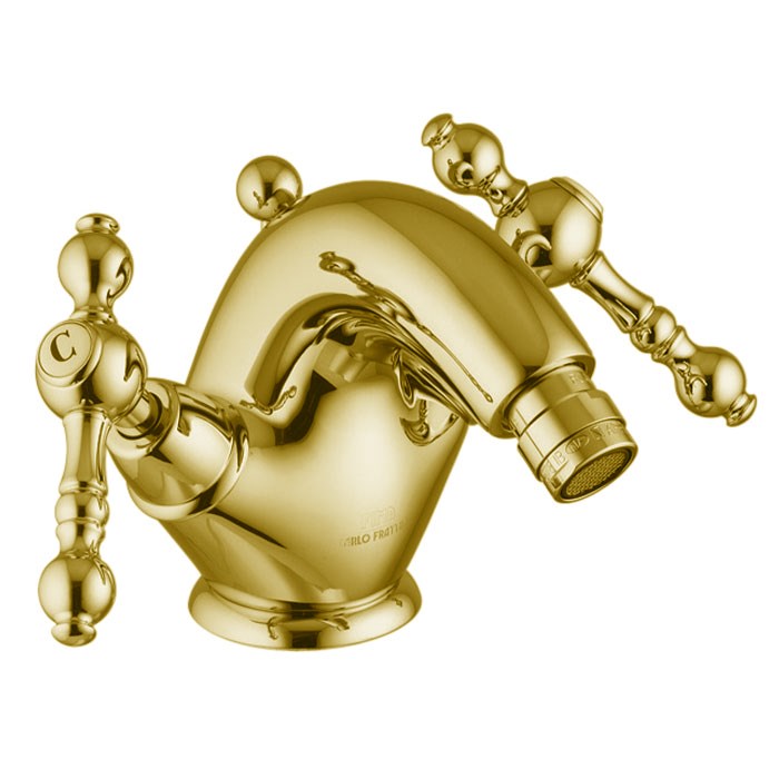 Fima Carlo Frattini Epoque Смеситель для биде, с донным клапаном, излив 11,7 см, цвет: gold F5062/2OR