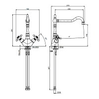 Fima Carlo Frattini Kitchen Смеситель для кухни, поворотный излив 23,2 см, цвет: gold F5087OR