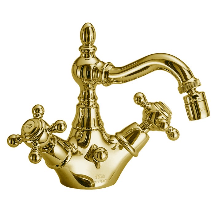 Fima Carlo Frattini Elizabeth Смеситель для биде, с донным клапаном, излив 14,1 см, цвет: gold F5092OR