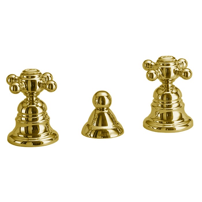 Fima Carlo Frattini Elizabeth Смеситель для биде на 3 отверстия, с донным клапаном, цвет: gold F5102OR