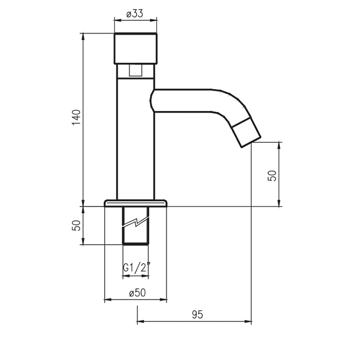 Fima Carlo Frattini Collettivita Кран холодной воды, самозакрывающийся, излив 5 см, цвет: chrome F5181XSCR