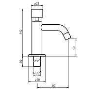 Fima Carlo Frattini Collettivita Кран холодной воды, самозакрывающийся, излив 5 см, цвет: chrome F5181XSCR