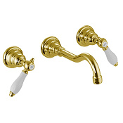 Fima Carlo Frattini Herend Смеситель для раковины встраиваемый, излив 20 см, цвет: gold F5401L/5CBOR