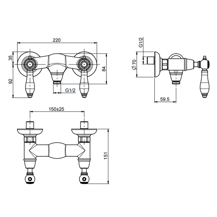 Fima Carlo Frattini Herend Смеситель для душа без душевого комплекта, без излива, цвет: chrome F5405/1CBCR