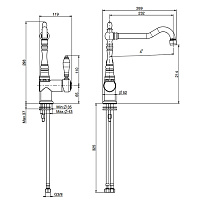 Fima Carlo Frattini Herend Смеситель для кухни, поворотный излив 23,2 см, цвет: gold F5417NOR