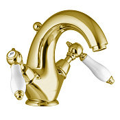 Fima Carlo Frattini Herend Смеситель для раковины, с донным клапаном, излив 13,2 см, цвет: gold F5431CBOR