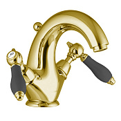 Fima Carlo Frattini Herend Смеситель для раковины, с донным клапаном, излив 13,2 см, цвет: gold F5431CNOR