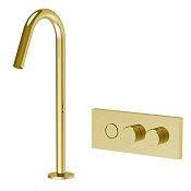 Fima Carlo Frattini Switch Смеситель для раковины встраив. c кнопкой, излив 12,6 см, цвет: gold F5951COR