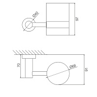 Fima Carlo Frattini Rotola Стакан подвесной, матовое стекло, цвет: gold F6003/1OR