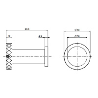 Fima Carlo Frattini Spillo Tech Крючок для полотенец, подвесной 4, цвет: black matt F6004T/1VNS