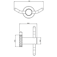 Fima Carlo Frattini Spillo Tech Крючок для полотенец двойной, подвесной, цвет: gold F6004T/2VOR