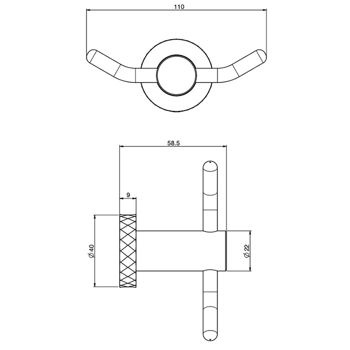 Fima Carlo Frattini Spillo Tech Крючок для полотенец двойной, подвесной, цвет: gold F6004T/2XOR