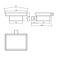 Fima Carlo Frattini Quadra Мыльница со стеклянной чашей, подвесная, цвет: chrome F6023/2WCR