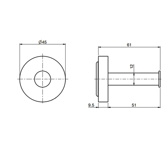 Fima Carlo Frattini Spillo Steel Крючок для полотенец, подвесной, цвет: stainless steel F6094/1INOX