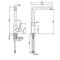 Fima Carlo Frattini Kitchen Смеситель для кухни, поворотный излив 22 см, цвет: stainless steel F7024/BINOX