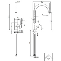 Fima Carlo Frattini Kitchen Смеситель для кухни, поворотный излив 20,5 см, цвет: stainless steel F7057/BINOX