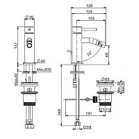 Fima Carlo Frattini Spillo Up Смеситель для биде, с д/к, излив 10,3 см, цвет: brushed black chrome F3032XSCS