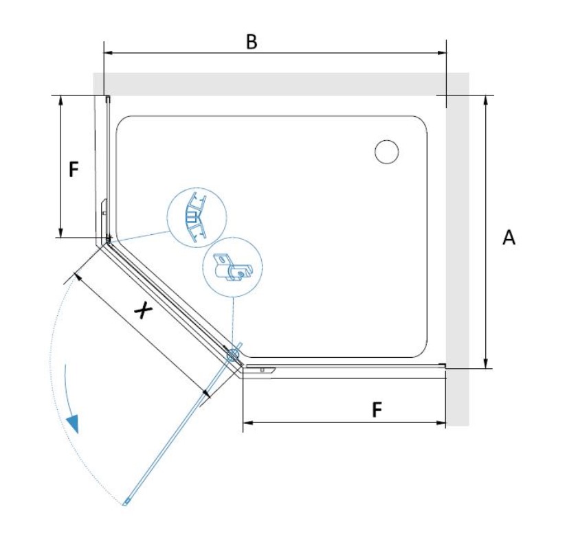 RGW Passage Душевой уголок 80х90х195h см, Easy Clean, стекло прозрачное 6 мм, цвет: черный матовый 35089189-14