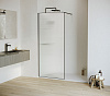 RGW Душевое ограждение walk-in, Easy Clean 90х195h см, стекло рифленое 8 мм, цвет: черный матовый 06100809-154