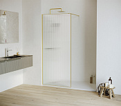 RGW Душевое ограждение walk-in, Easy Clean 90х195h см, стекло рифленое 8 мм, цвет: золото брашир. 06100809-156