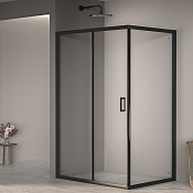 RGW Passage Душевой уголок 80х120х190h см, Easy Clean, стекло прозрачное 6 мм, цвет: черный матовый 410824582-14
