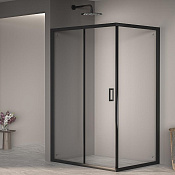RGW Passage Душевой уголок 90х100х190h см, Easy Clean, стекло прозрачное 6 мм, цвет: черный матовый 410824590-14