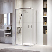 RGW Passage Душевой уголок 100х100х195h см, Easy Clean, стекло прозрачное 6 мм, цвет: хром глянцевый 03083900-11