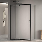 RGW Passage Душевой уголок 110х100х195h см, Easy Clean, стекло прозрачное 6 мм, цвет: черный матовый 350807810-14