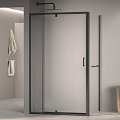 RGW Passage Душевой уголок 90х100х195h см, Easy Clean, стекло прозрачное 6 мм, цвет: черный матовый 3508078190-14