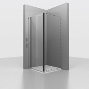 RGW Боковая стенка, Easy Clean 70х200h см, стекло прозрачное 6 мм, цвет: черный матовый 352205307-14