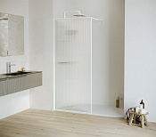 RGW Душевое ограждение walk-in, Easy Clean 90х195h см, стекло рифленое 8 мм, цвет: белый матовый 06100809-155