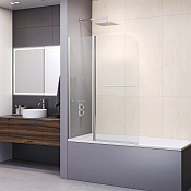 RGW Screens Шторка на ванну, Easy Clean, 100х150h см, стекло прозрачное 6 мм, цвет: хром глянцевый 03110810-11