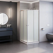 RGW Dolphin Душевой уголок 80х80х185h см, универсальный, стекло матовое 4 мм, цвет: хром глянцевый 28912588-101