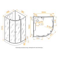 RGW Andaman Душевая кабина 100х197h см, стекло прозрачное 5 мм, цвет: хром матовый 381320800-12