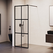 RGW Душевое ограждение walk-in , Easy Clean, 60х195h см, стекло прозрачное 8 мм, цвет: черный мат. 411011106-84