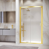 RGW Passage Душевая дверь в нишу, Easy Clean, 180х195h см, стекло прозрачное 6 мм, цвет: золото браш 41081418-16