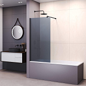 RGW Screens Шторка на ванн, Easy Clean 80х149h см, стекло тонированное 6 мм, цвет: черный матовый 351105008-34