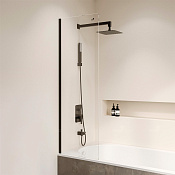 RGW Screens Шторка на ванну, Easy Clean, 30х150h см, стекло прозрачное 8 мм, цвет: черный матовый 35110562830-14