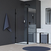 RGW Hotel Душевой уголок 90х70х195h см, Easy Clean, стекло прозрачное 8 мм, цвет: черный матовый 350604597-014