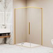 RGW Stilvoll Душевой уголок 90х100х195h см, Easy Clean,, стекло прозрачное 6 мм, цвет: золото брашир 32324290-16