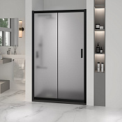 RGW Passage Душевая дверь в нишу, Easy Clean 140х195h см, стекло матовое 6 мм, цвет: черный матовый 350801614-24