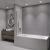 RGW Screens Шторка на ванну, Easy Clean, 80х150h см, стекло прозрачное 6 мм, цвет: хром глянцевый 411110908-11