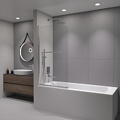 RGW Screens Шторка на ванну, Easy Clean, 80х140h см, стекло прозрачное 6 мм, цвет: хром глянцевый 411111408-11