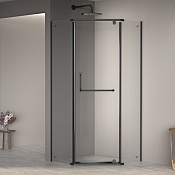 RGW Passage Душевой уголок 120х120х195h см, универсальный, Easy Clean, цвет: черный матовый 35088122-14